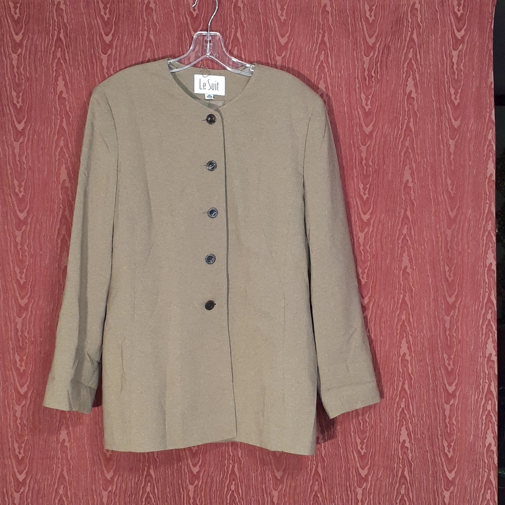 LE SUIT 2 Piece Skirt Suit Women’s Size 14 Brown - Picture 2 of 13